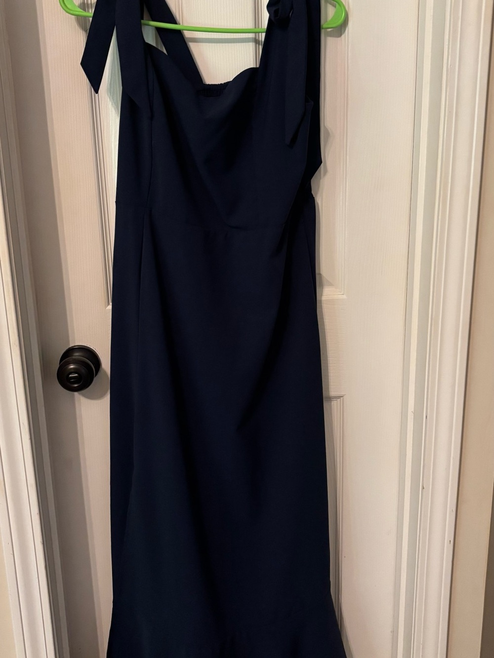 Tie-Shoulder Navy Maxi Dress